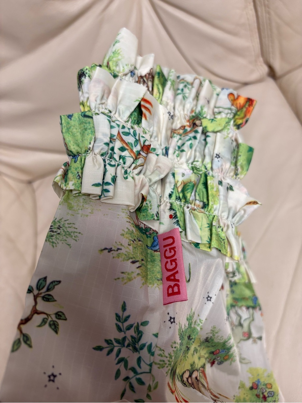 SOLD BAGGU x MOLLY GODDARD Baby Baggu Ruffle Reusable Tote Bag Woodlands Print - Picture 9 of 10